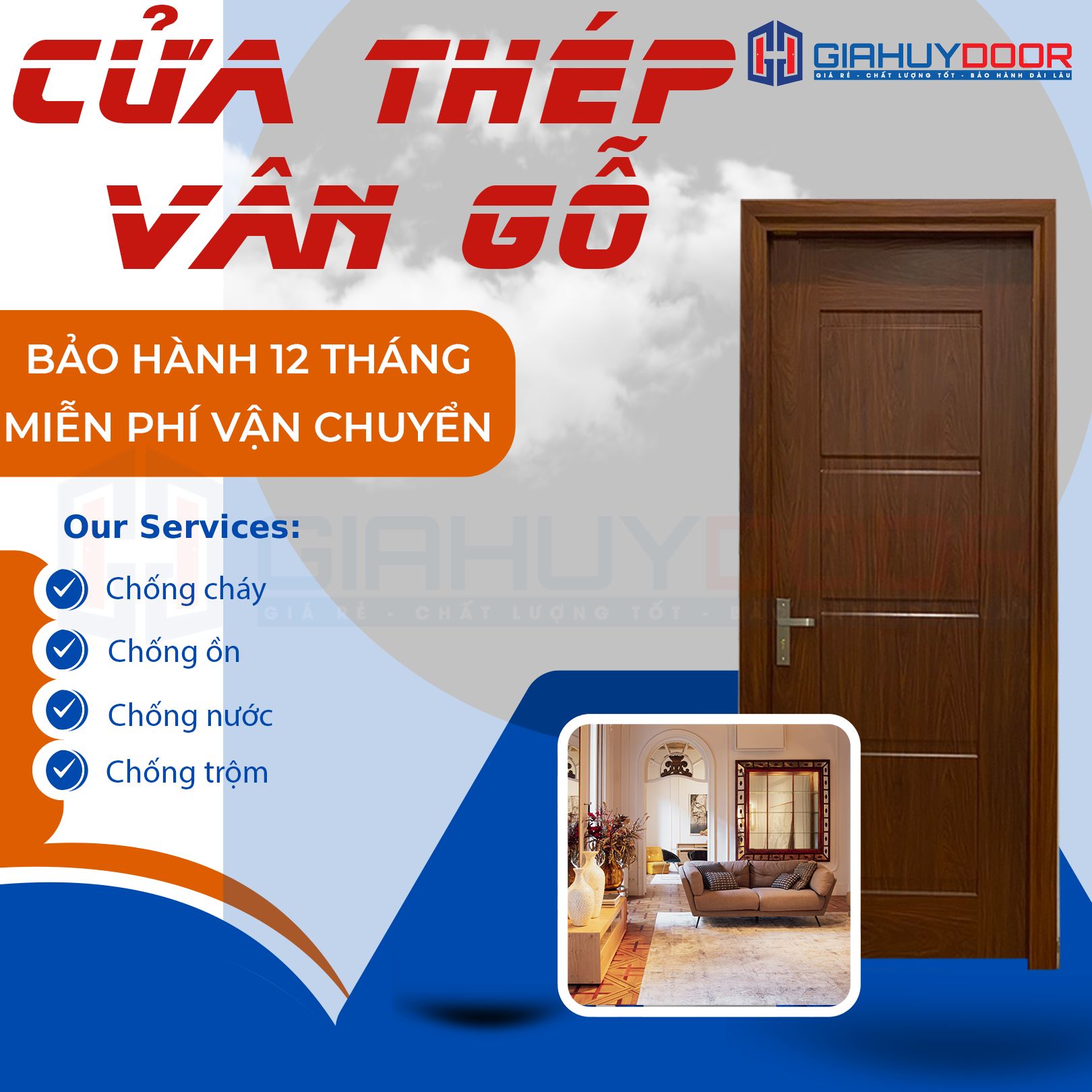 CỬA THÉP VÂN GỖ GIAHUYDOOR – LỰA CHỌN HOÀN HẢO CHO NGÔI NHÀ HIỆN ĐẠI